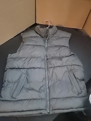 Old Navy Bubble Puffer Vest W/ Zipper Hood  Size XL Gray FAST SHIPPING 🔥  • $23.50