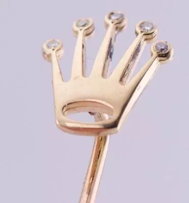 Vintage Rolex 18k Gold Diamonds Lapel Pin In Luxury Presentation Box C1950's • $1455.45