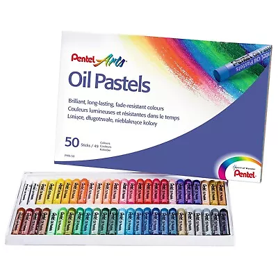 Pentel Oil Pastels Quality - Artists Pastels Sticks - Pack Of 50 Vivid Colours • £8.89