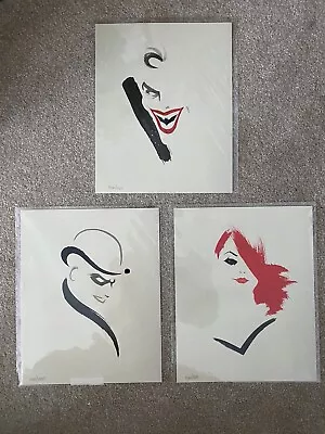 Olly Moss 3 Prints - Rogues - Batman Villians - Joker Riddler Poison Ivy • £350