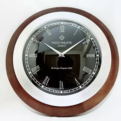 Patek Philippe Calatrava Dealer Wood Wall Clock Horloger Depuis 1839 Black  • $1650