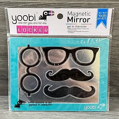 Yoobi Magnetic Fun Locker Mirror With Glasses & Mustache For School-Gym-Office • $17.50