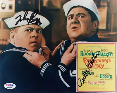 MICKEY ROONEY & BUDDY HACKETT DUAL SIGNED AUTOGRAPHED 8x10 PHOTO RARE PSA/DNA • $185