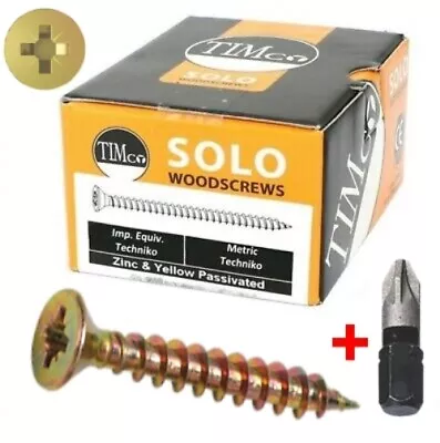 £3.10 • Buy Timco SOLO YELLOW POZI COUNTERSUNK SHARP WOODSCREW WOOD SCREWS CHIPBOARD BIT