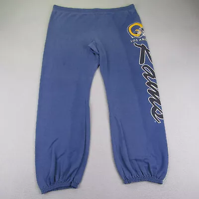 Vintage LA Rams Pants Mens Large Blue Sweats Garan Sweatpants Tapered 90s NFL ^ • $31.98