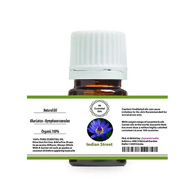 Indian Street Blue Lotus Pure Therapeutic Grade Essential Oil 3ML To 100ML • $4.82