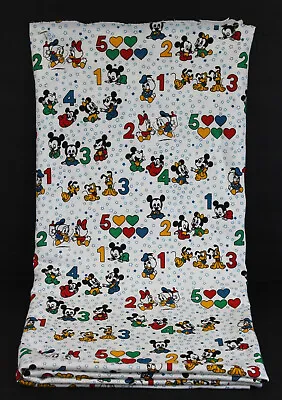 1984 Peter Pan Fabric Disney Babies Mickey Minnie Donald 1-1/2 Yds Knit Fleece • $34.99