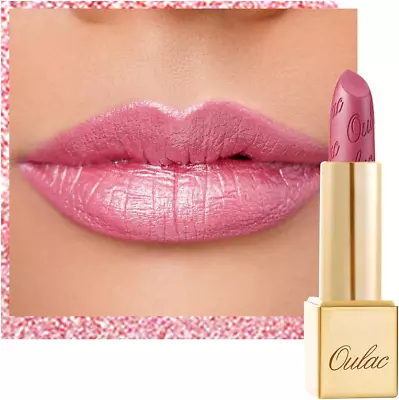 OULAC Metallic Shine Glitter Lipstick Pink High Impact Lipcolor Lightweight S • £8.16