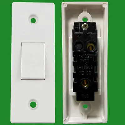 White 1 Gang 2 Way 10A  Architrave Light Rocker Wall Switch BS60669-1 Compliant • £3.99