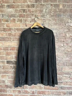 $220 • Buy Vintage Versace Classic V2 Men's Velour Shirt Size XXL Black