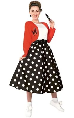 $66.65 • Buy Adult Womens Polka Dot Rocker 1950s 50s Fancy Dress Rock N Roll Costume