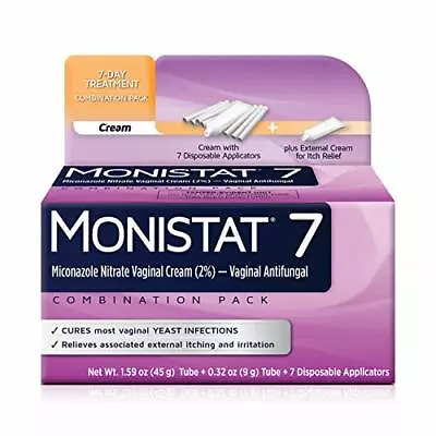 Monista 7 Day Yeast Infection Treatment Cream+External Itch Relief Cream • $15.68