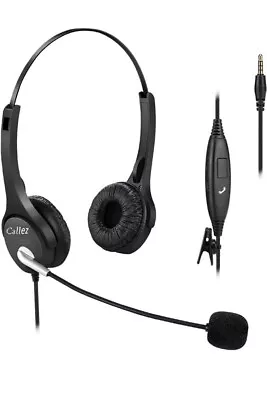 £14 • Buy 3.5mm Headset Headphones With Mic Call Center Telephone IP Phone
