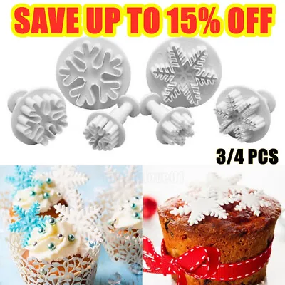 £4.79 • Buy DIY Christmas Snowflake Cookie Cutter Fondant Cake Decor Mold Sugarcraft Kit ,