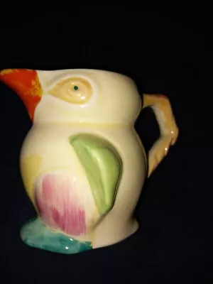 Vintage Keele Street Art Pottery Parrot Hand Painted Small Milk Cream Jug • £12