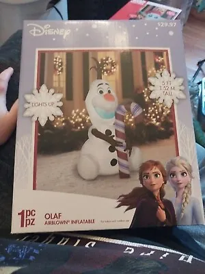 Disney Frozen OLAF 5ft Light UP Christmas Inflatable Airblown INDOOR OUTDOOR • $45.99