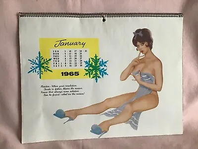£35.99 • Buy 1965 Very Rare Glamour Girls Calendar In Good Well Used Vintage Condition.
