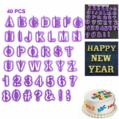 40pcs Alphabet Letter And Number Fondant Icing Cutter Mold Cake Decorating Set • £4.99