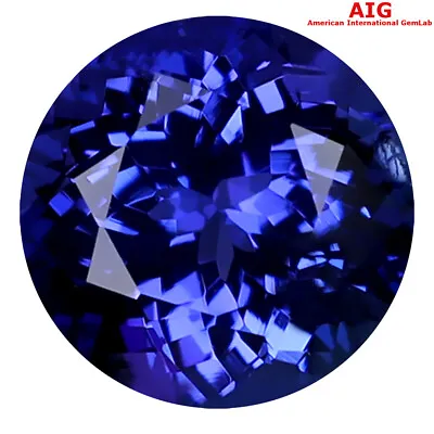 2.24 Ct AIG Certified AAAA Elegant Round (8 X 8 Mm) Violetish Blue Tanzanite • $637.99