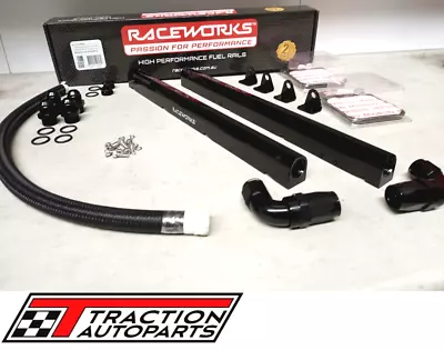 RACEWORKS LS2 LS3 FUEL RAIL KIT Includes Fittings And Braided Nylon Hose E85 • $298