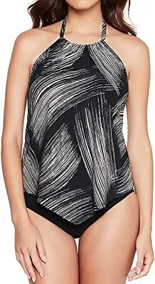 Magicsuit BLACK/GOLD Stroke Of Luck Nicole Underwire Tankini Swim Top US 12 • $59.55