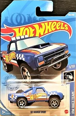 Hot Wheels 2021 '87 Dodge D100 Blue #168 HW Race Team 1/10 New Long Card • $6.95