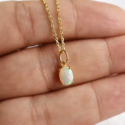 Natural Multi Ethiopian Opal Charm Solid 18k Gold Wedding Women Charms Pendant • $76.77