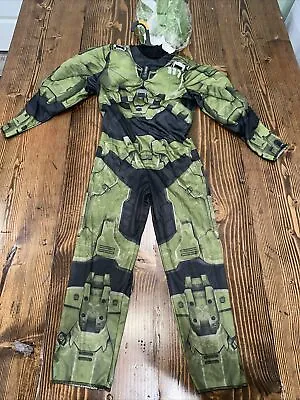 NWOT Halo Master Chief Costume Youth Boys Size Small Hard Mask Cosplay - Green. • $12.99