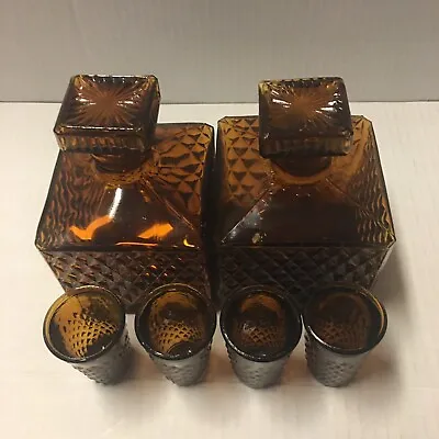 McmTwo Decanter W Lid Stopper Shot GlassVintage Bar Set Midcentury Modern Retro • $85.50