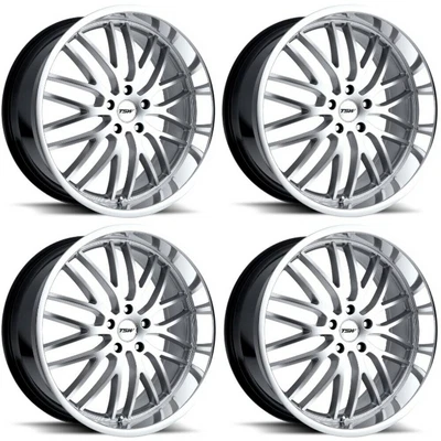 $1184 • Buy Set 4 18  TSW Snetterton 18x8 Hyper Silver W/ Mirror Cut Lip 5x112 Wheels 32mm