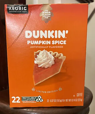 $19.95 • Buy Dunkin’ Pumpkin Spice, Keurig K-Cup Coffee Pods, 22 Ct. BB 07/24 Limited Edition