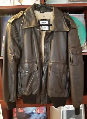 Vintage A-2 Flight Jacket Brown Leather By Pack-In Products Inc. 674 SM Size 42 • $59.95