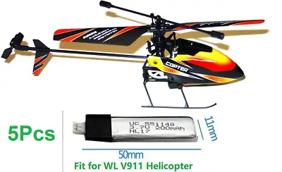 $24.95 • Buy 5pcs 3.7V 200ma Battery  For WLTOYS V911 4CH 2.4GHz RC Helicopter Spare Parts