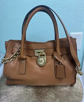 Michael Kors Hamilton Tan Shoulder Handbag Lock & Key Medium • $70