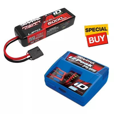 Traxxas 5000mAh 11.1v Power Cell 3S 25C LiPo Battery W/EZ-Peak Plus Fast Charger • $129.90