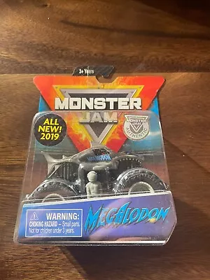2019 OVERCAST MEGALODON SPIN MASTER Monster Jam TRUCK With Poster And Figure • $19.99