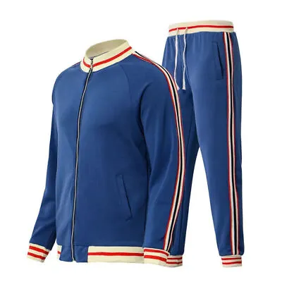 Men Tracksuit Spring Autumn Men Sets 2Piece Jacket+Pants Suit Jogging Sportsuit • $60.51