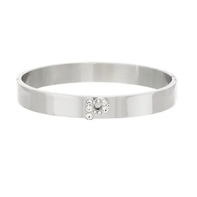 QVC Steel By Design Stainless Steel Crystal Initial 'p' Bangle Bracelet 7-1/4  • $2.99