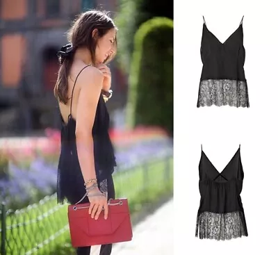 Malene Birger Kafi Lace-trimmed Silk Camisole Size 38 / M Preowned Adjustable • $25