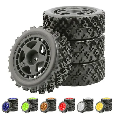 75MM Nylon Wheels Rubber Tires For 1/10 Tamiya TT01/TT02/XV-01 /HPI RS4 RC Car • $19.77