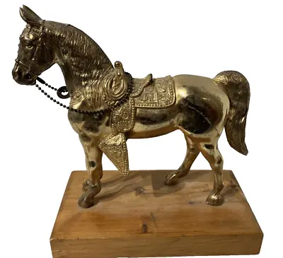 Vintage Copper Plated Pot Metal Horse Sculpture Statue Figure Mid Cent. 1950-60s • $79.99