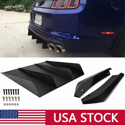 For Mustang GT Rear Bumper Diffuser 4-Fin Spoiler Lip Splitter + Rear Spats • $46.95