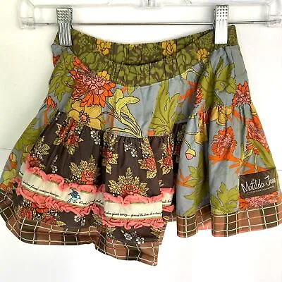 Matilda Jane Toddler Girls Pink Green Floral Skirt Boho Cottage Country Size 2 • $8.85