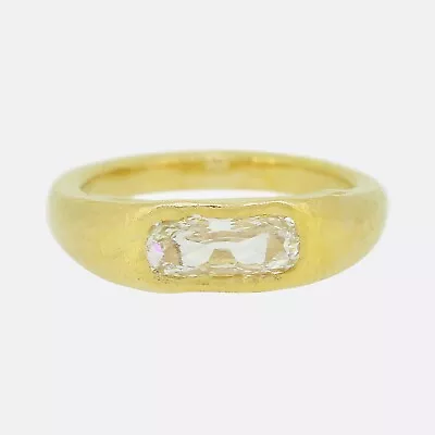 Antique 1.00 Carat Old Elongated Cushion Cut Diamond Ring - 22ct Yellow Gold • £5775