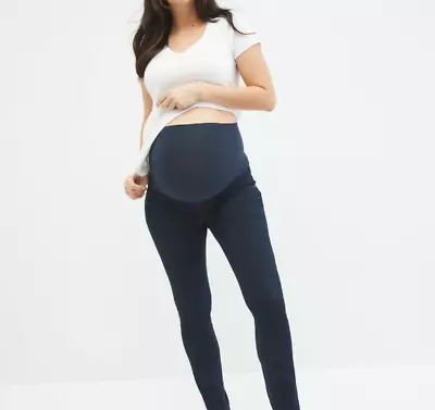 Indigo Blue Skinny Stretch Maternity Jeans Size Small NWT Dark Blue Wash Women • $14.95