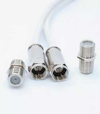 £4.49 • Buy 2m Twin Satellite Shotgun Coax Cable Extension Kit For Sky Fitted F Connectors