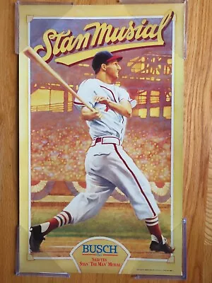 80s Anheuser Busch Salutes STAN  The Man  MUSIAL Beer Poster ST LOUIS CARDINALS • $20