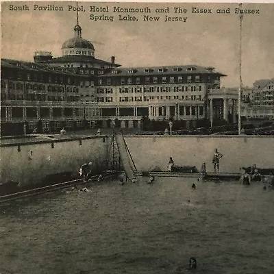 South Pavillion Pool Hotel Monmouth The Essex And Sussex Spring Lake NJ Postcard • $15.99