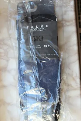 FALKE Mens Ergonomic Sport System - SK2 Stretch-Knit Ski Socks Size 39 - 41 • £27.30