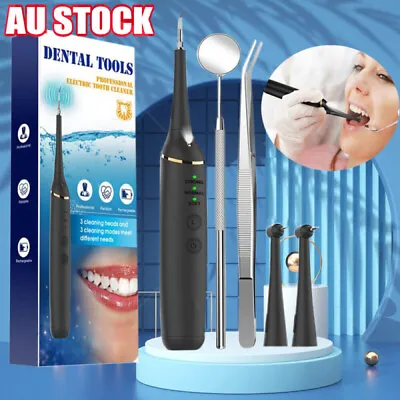 Electric Ultrasonic Tooth Stains Dental Scaler Tartar Calculus Plaque Remover AU • $22.09